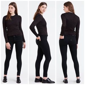Levi’s 710 Super Skinny Black Midrise Jeans